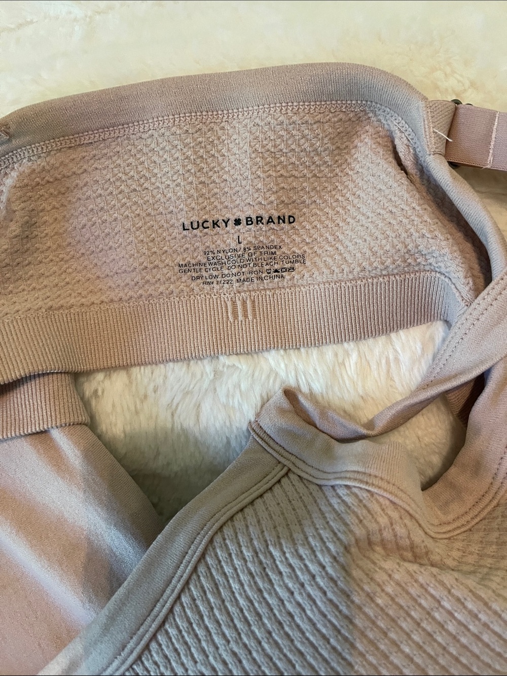 Lucky Brand Ribbed Bralette Trio - Mauve, Sage & Ivory - Picture 7 of 7